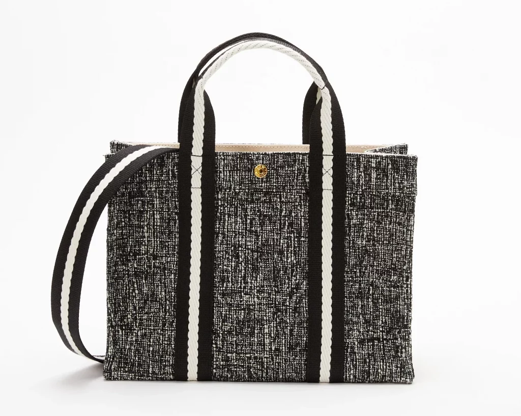 sac en toile gris noir et blanc